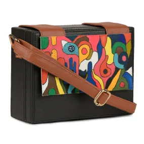 Flap Colorful Hand Painted Crossbody Sling Bag For Women