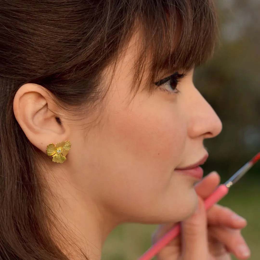 Golden Peony Earrings