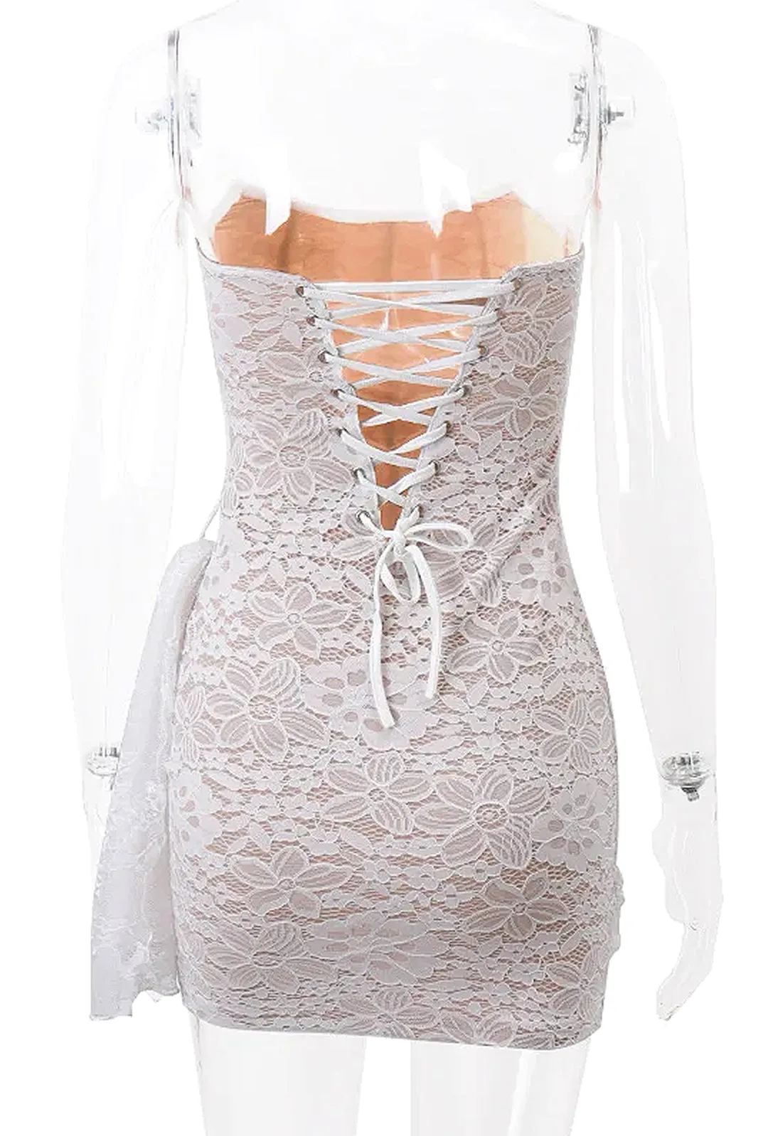 HARRIETT - ASYM LACE CORSET DRESS