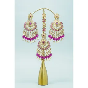 JYOTI POLKI EARRINGS WITH TIKKA