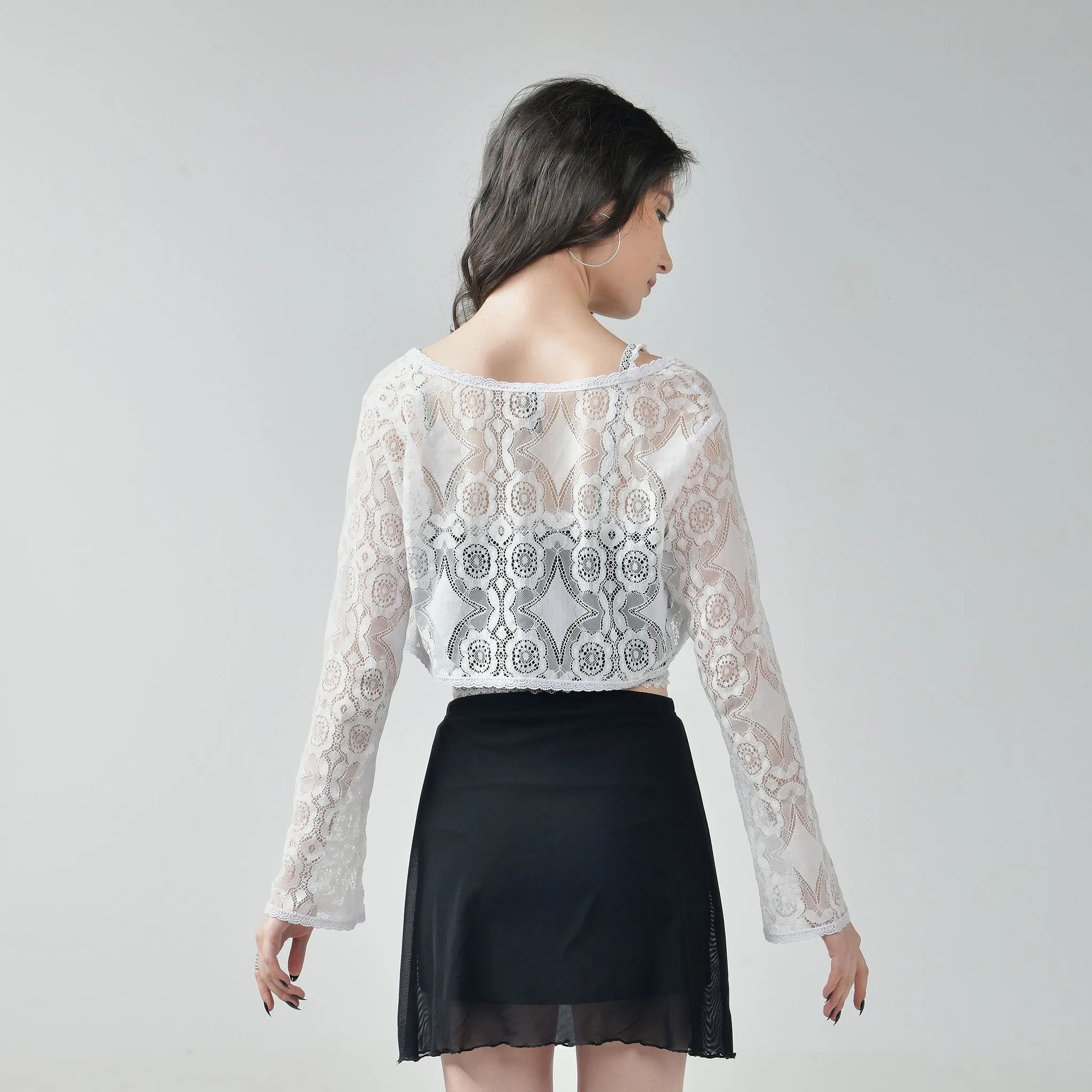 Lace beach shrug