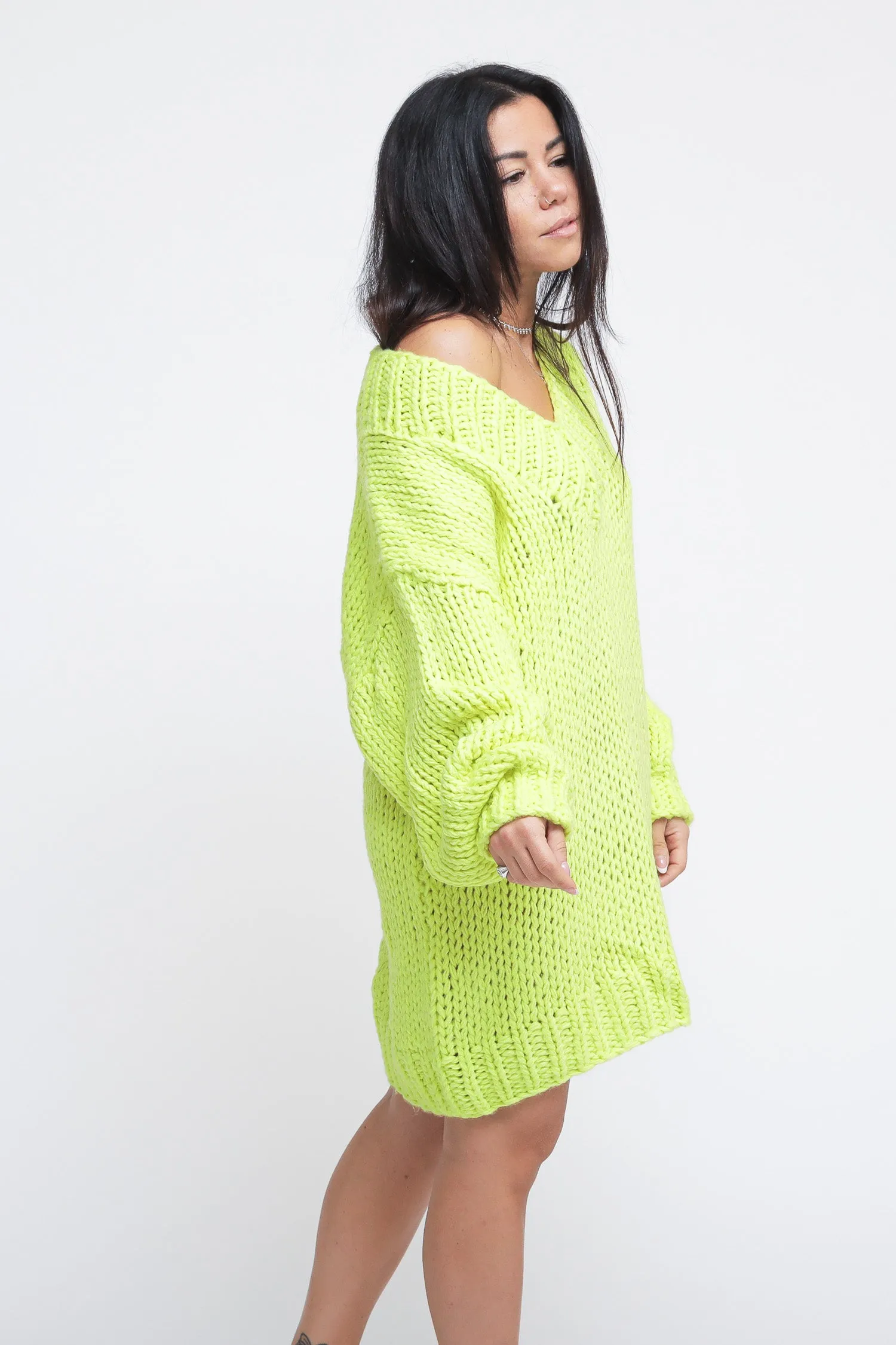 Ladies Jumper - Neon Lime