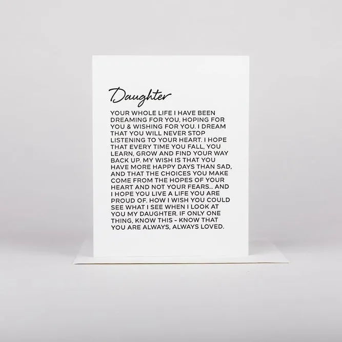 Letter to Family Card