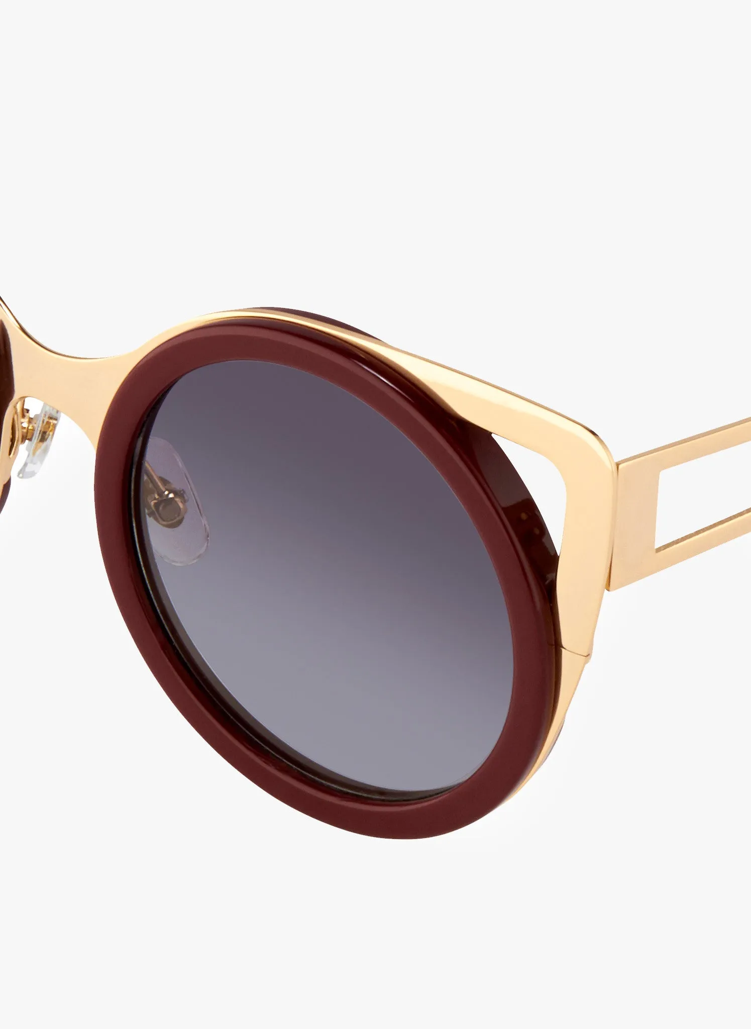 Linda Farrow X Erdem Cat Eye Maroon Sunglasses