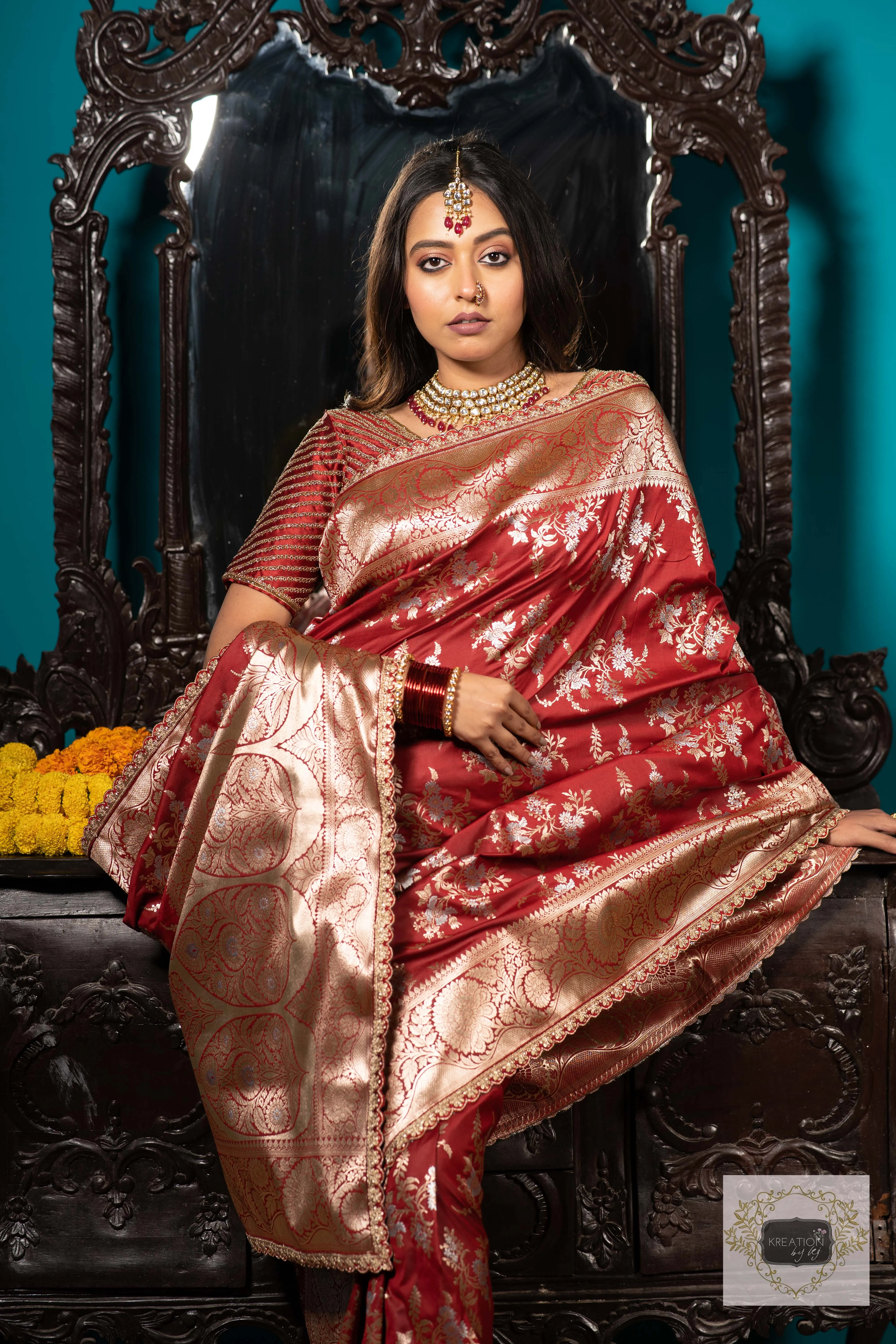 Maroon Banarasi Bridal Saree