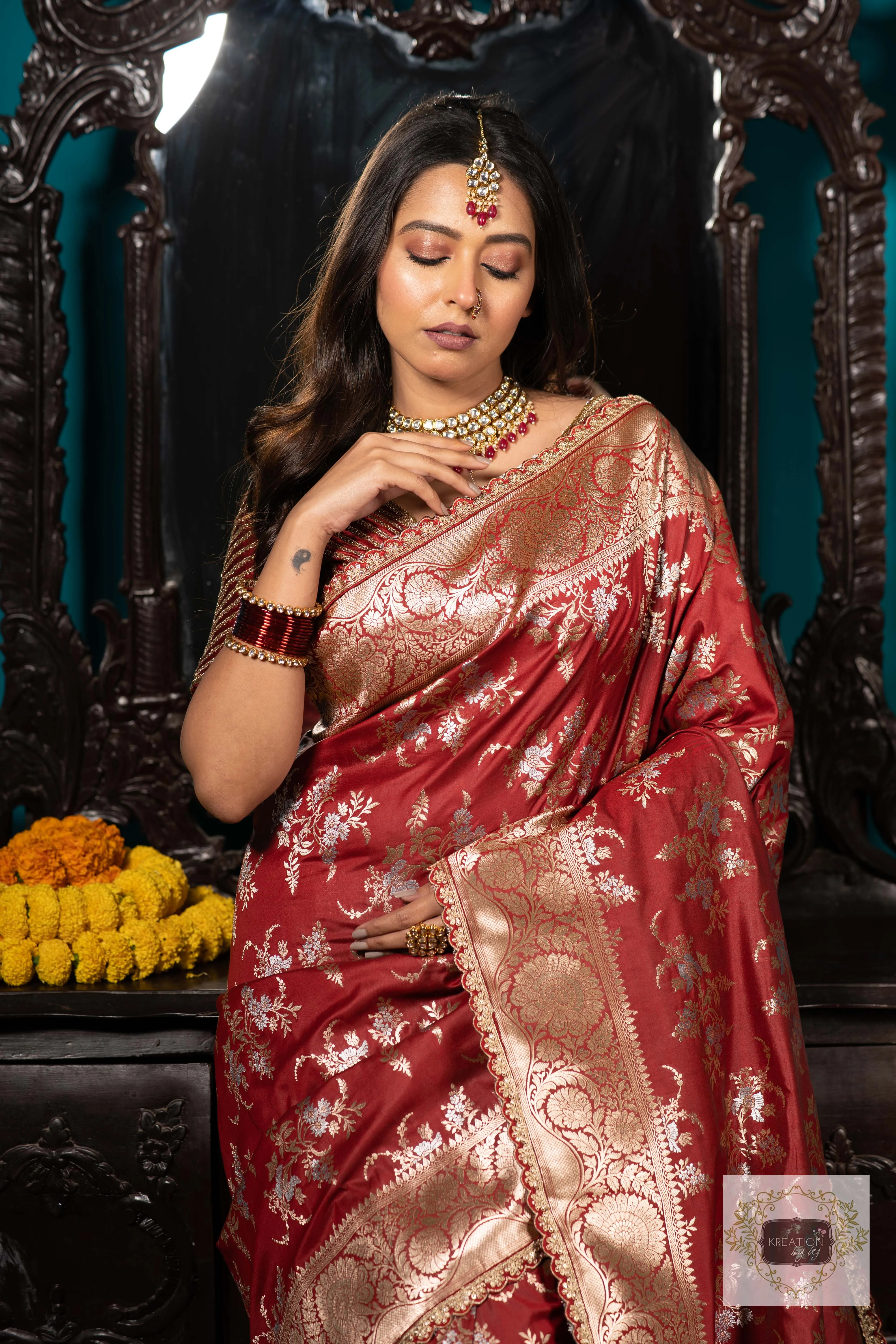 Maroon Banarasi Bridal Saree