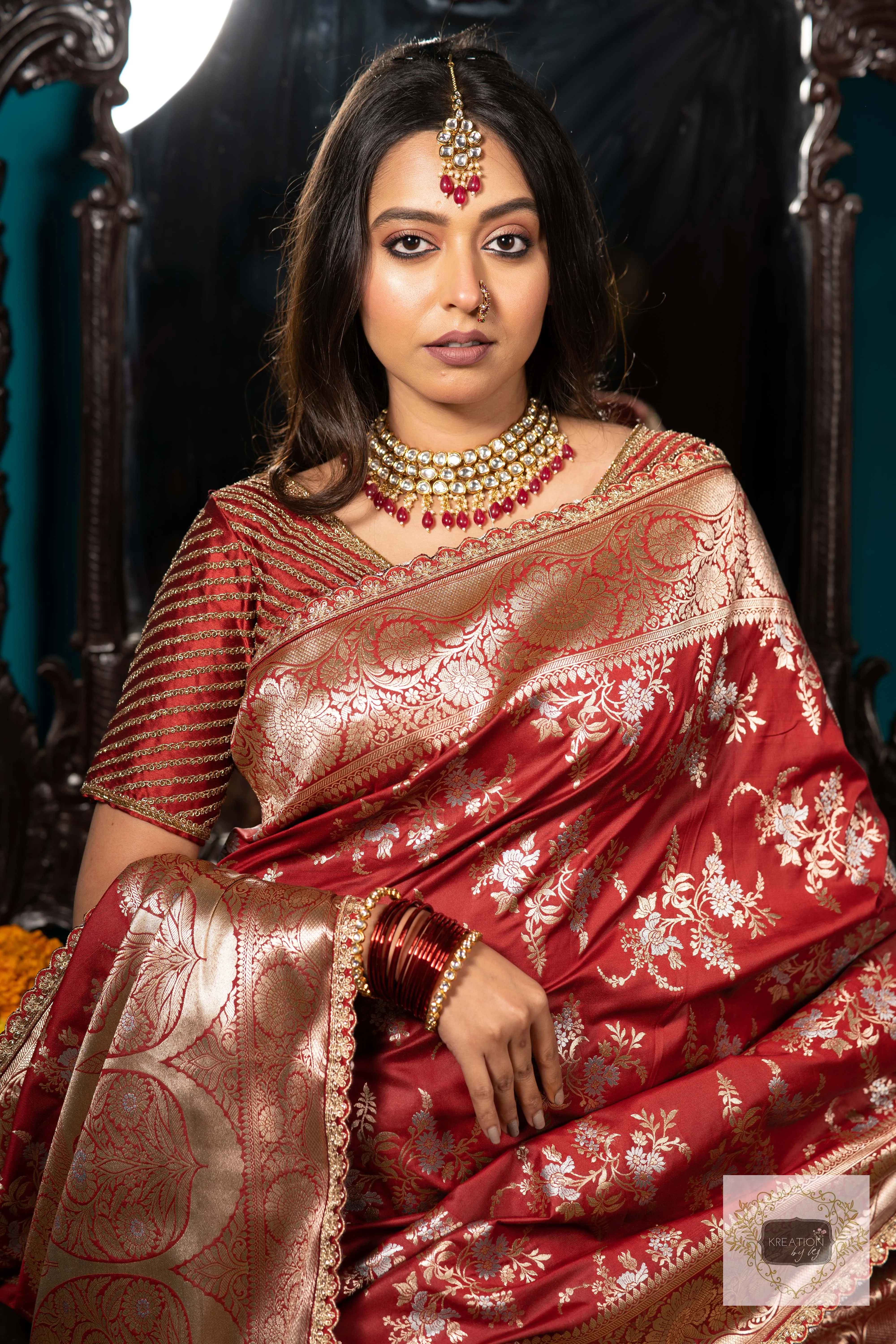 Maroon Banarasi Bridal Saree