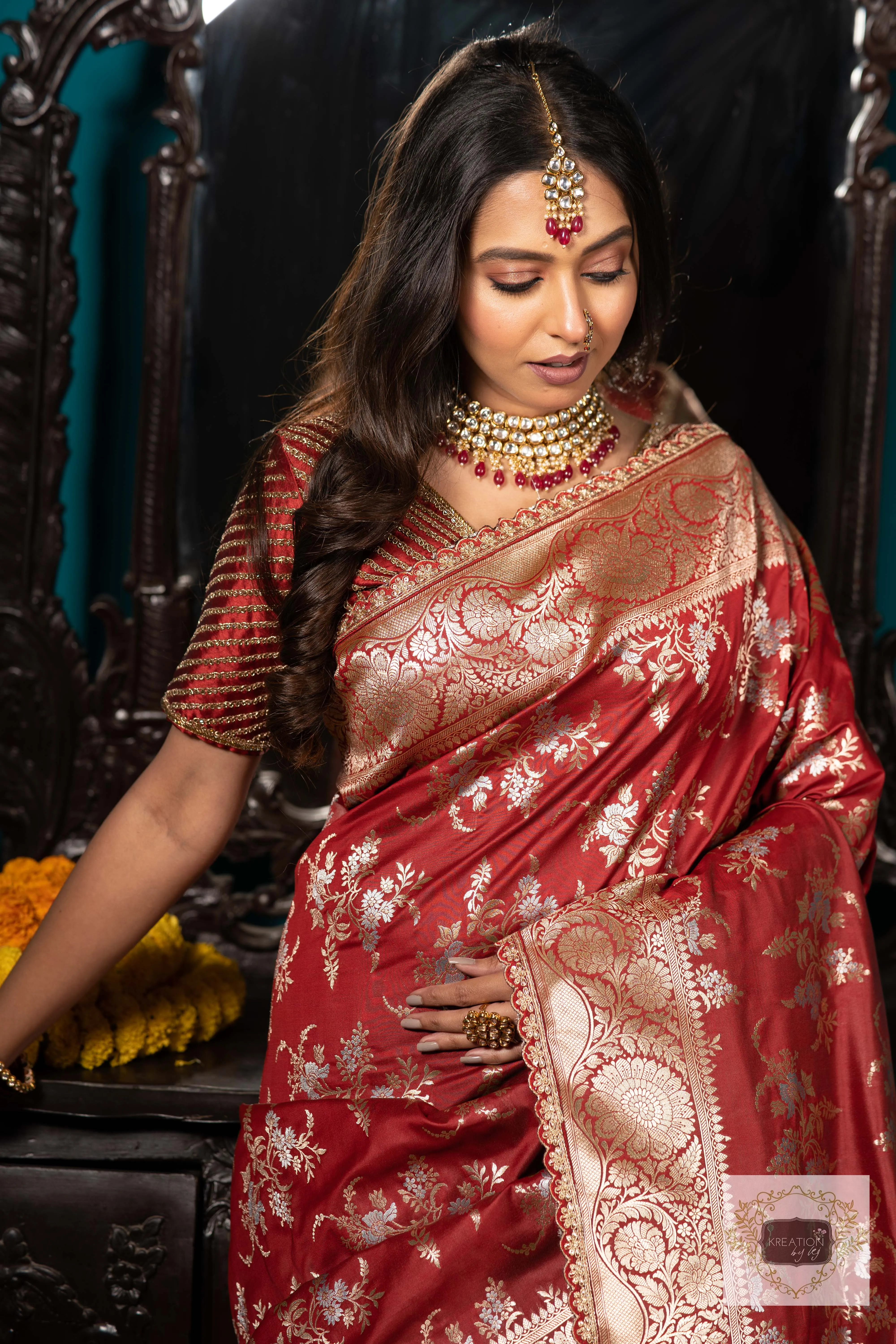 Maroon Banarasi Bridal Saree