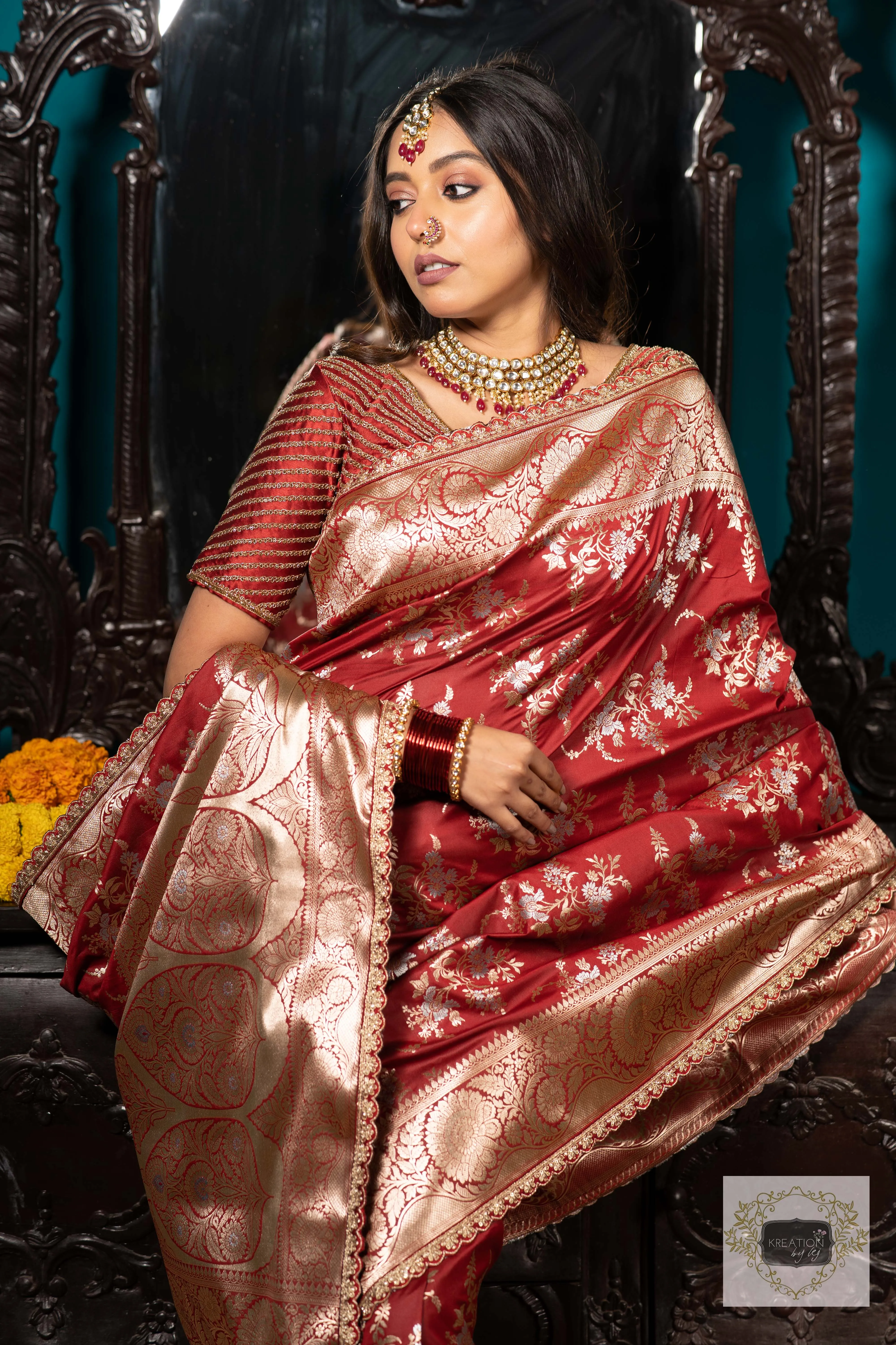 Maroon Banarasi Bridal Saree