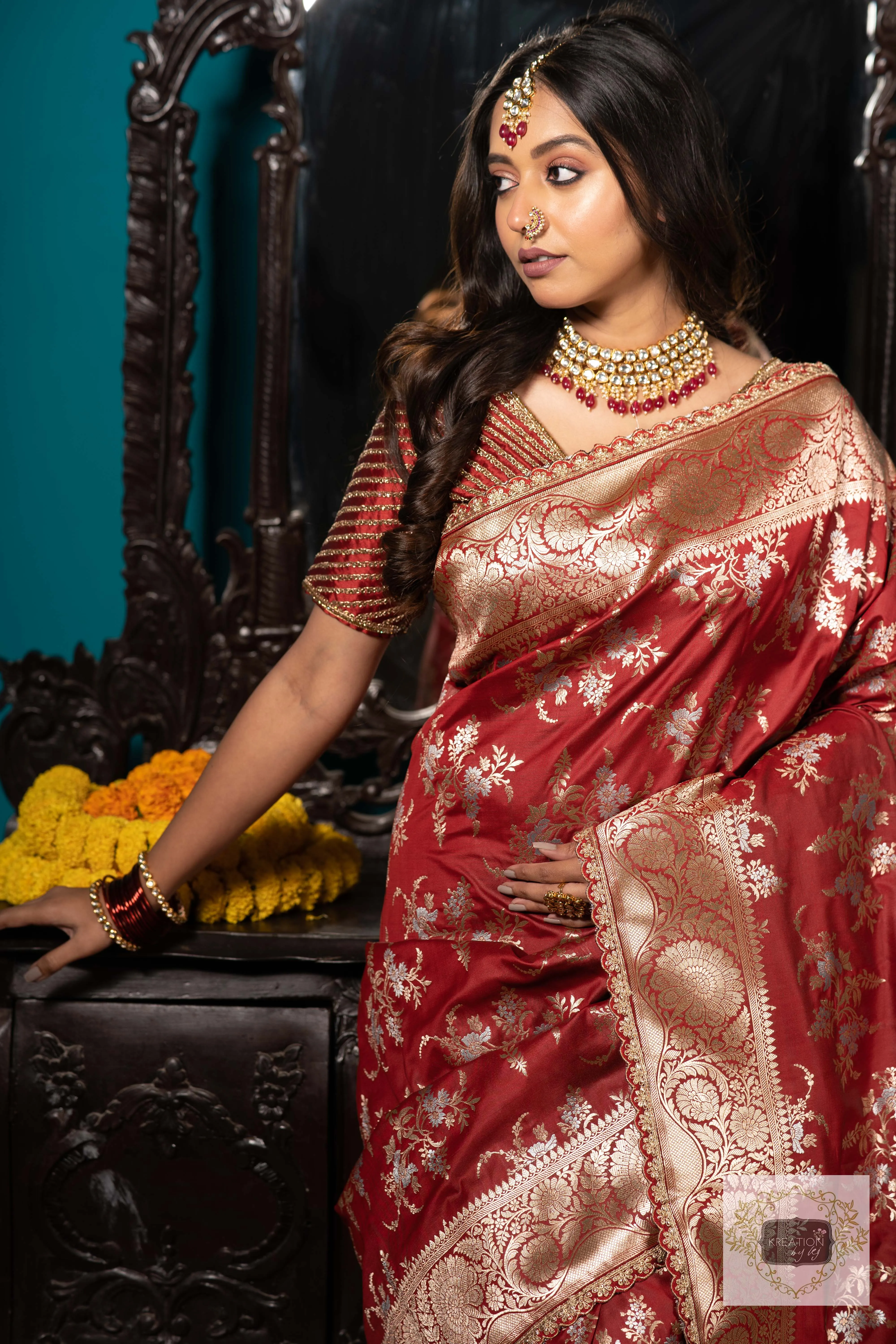 Maroon Banarasi Bridal Saree