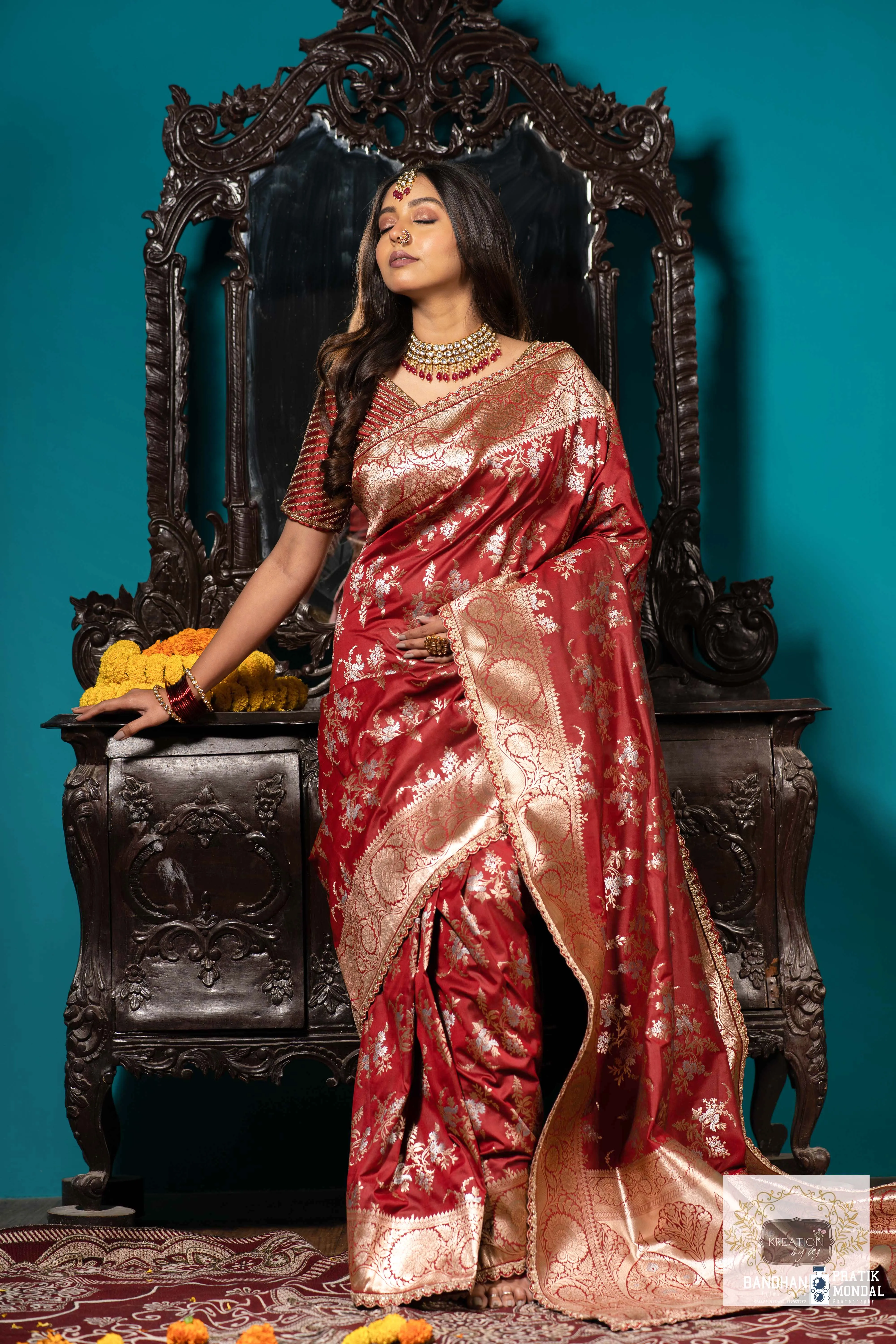 Maroon Banarasi Bridal Saree