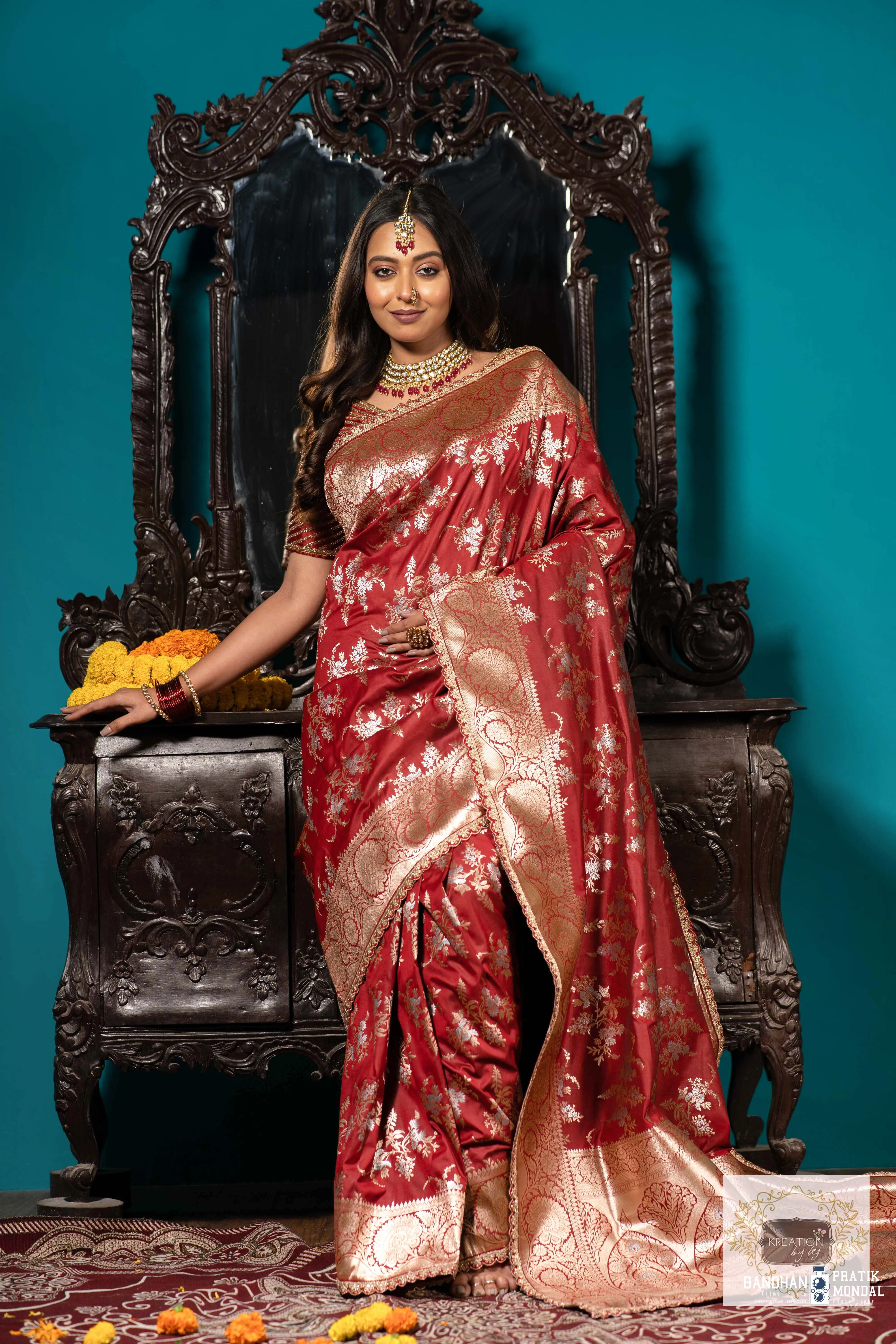 Maroon Banarasi Bridal Saree