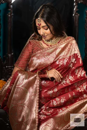 Maroon Banarasi Bridal Saree