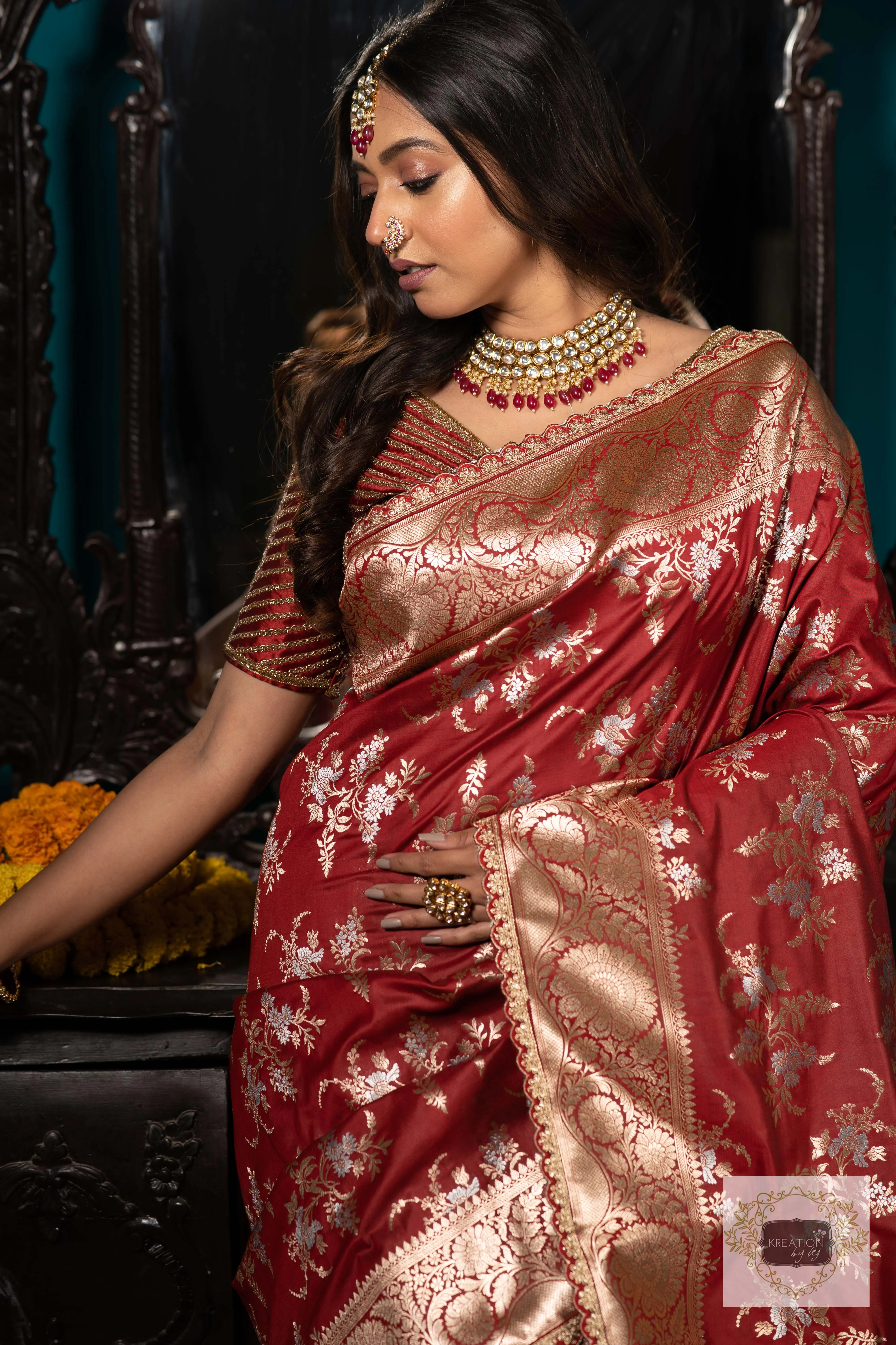 Maroon Banarasi Bridal Saree