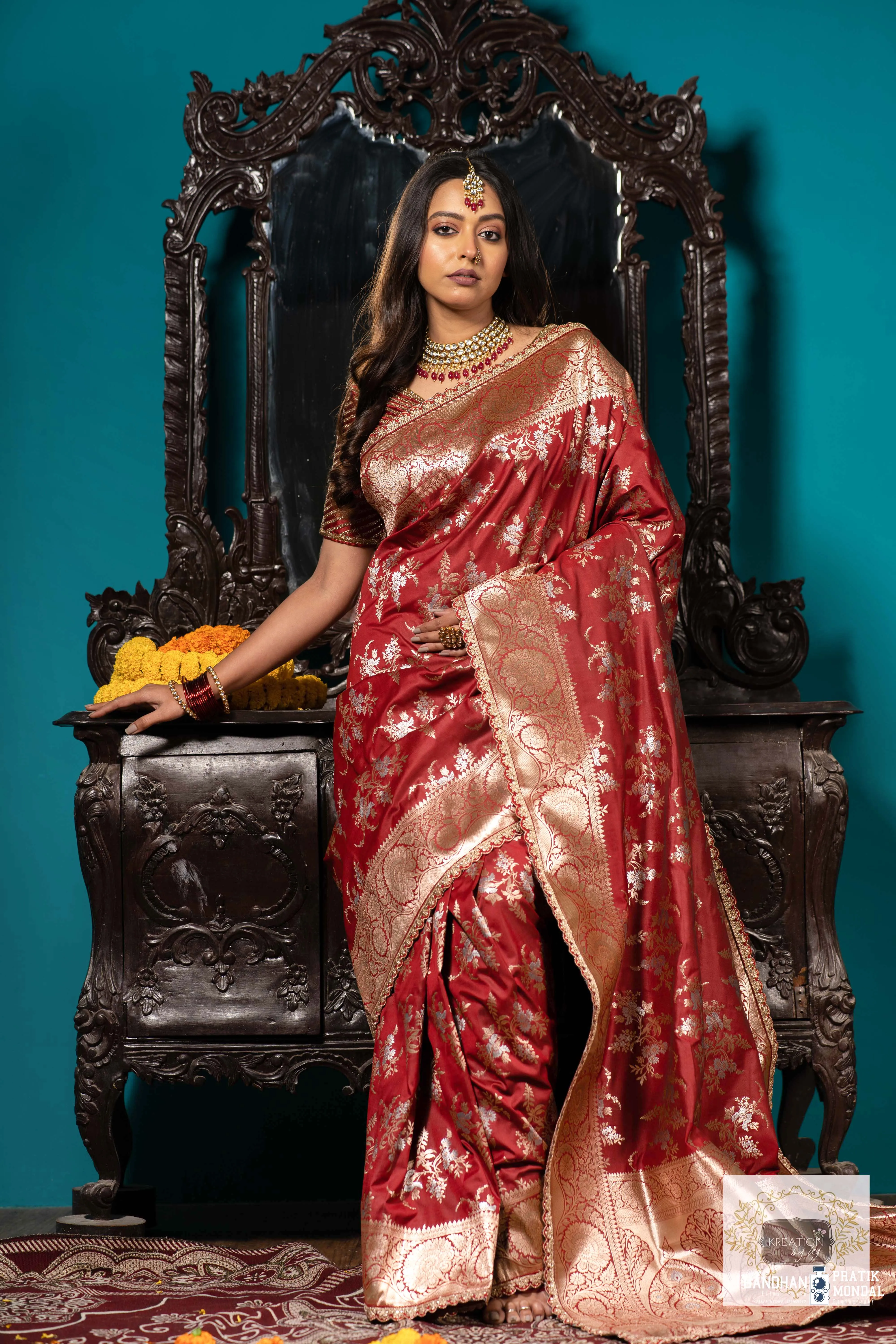 Maroon Banarasi Bridal Saree