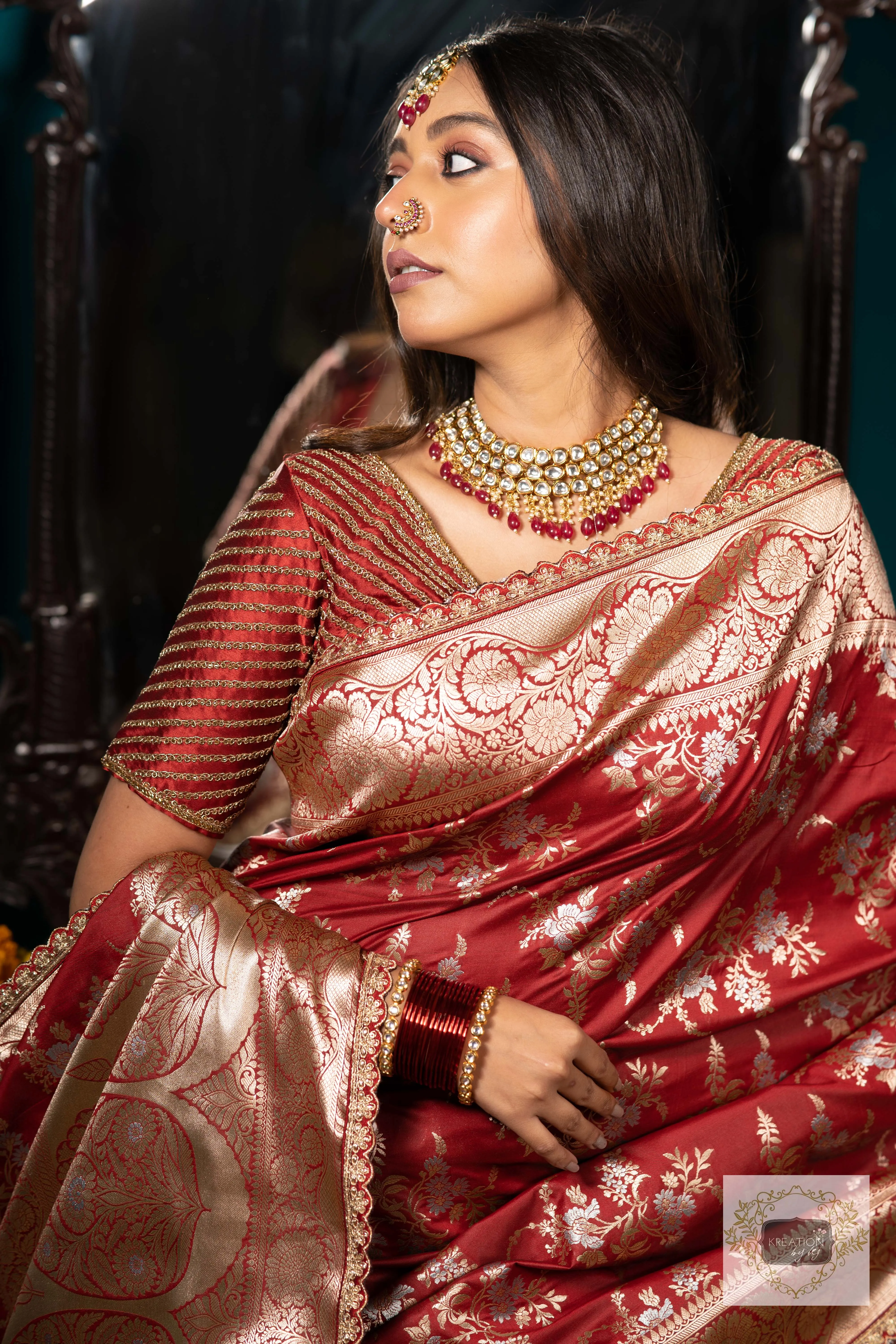 Maroon Banarasi Bridal Saree