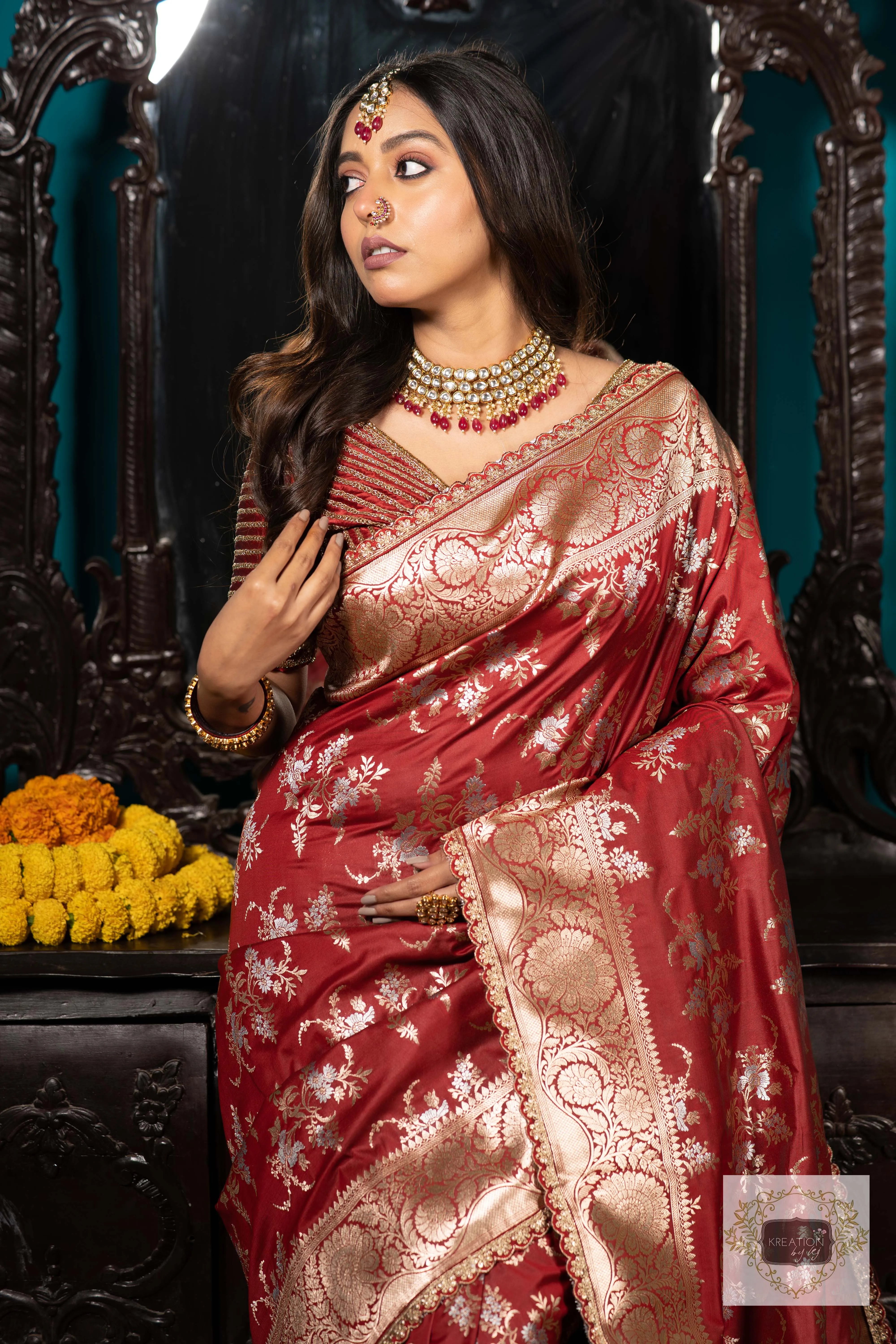 Maroon Banarasi Bridal Saree