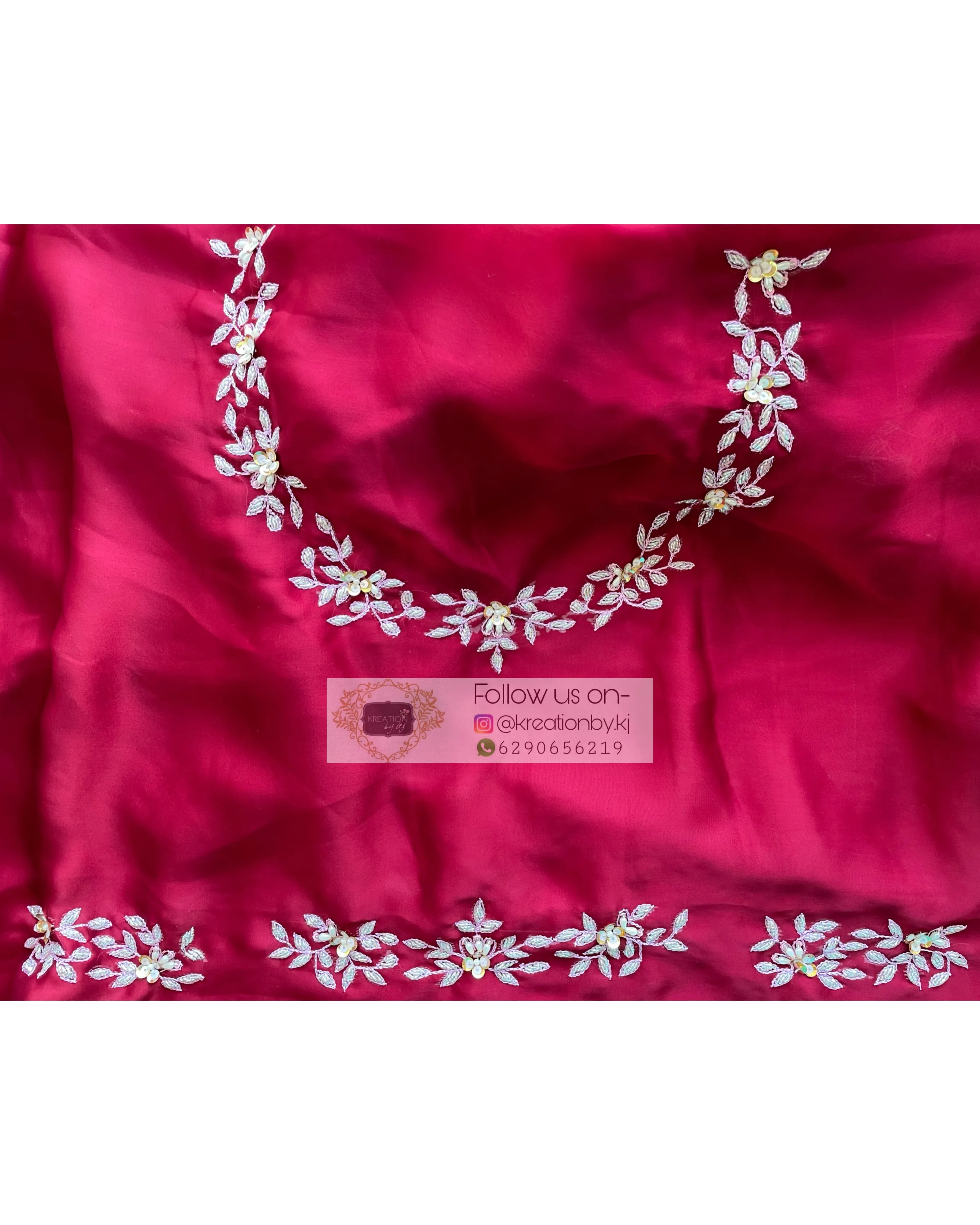 Maroon Crepe Silk Chandani Saree