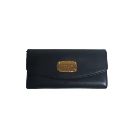 Michael Kors Black Pebbled Leather Flap Continental Wallet | Gently Used |