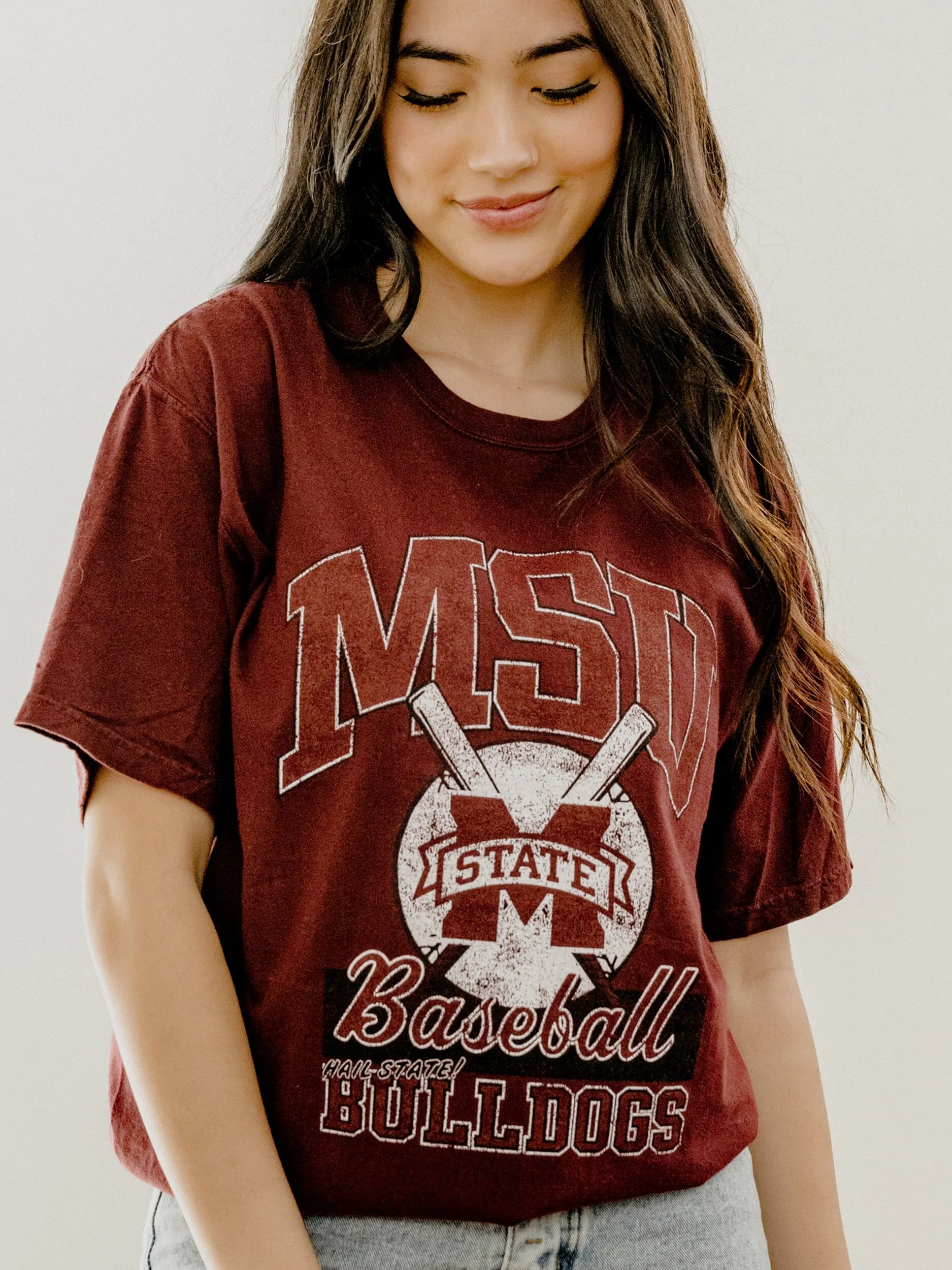 Mississippi State Bulldogs Baseball Maroon Tee