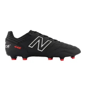 New Balance 442 V2 Pro FG Football Boots (Black/White/Red)