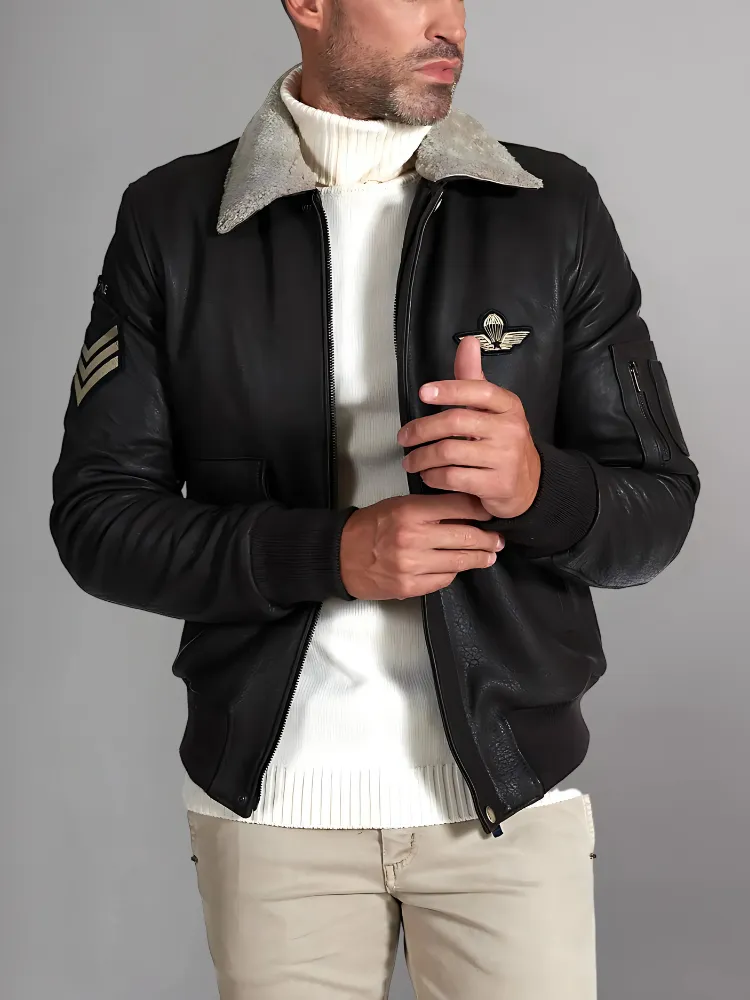 New Mens Thicken Fleece Real Leather Jacket With Fur Lined