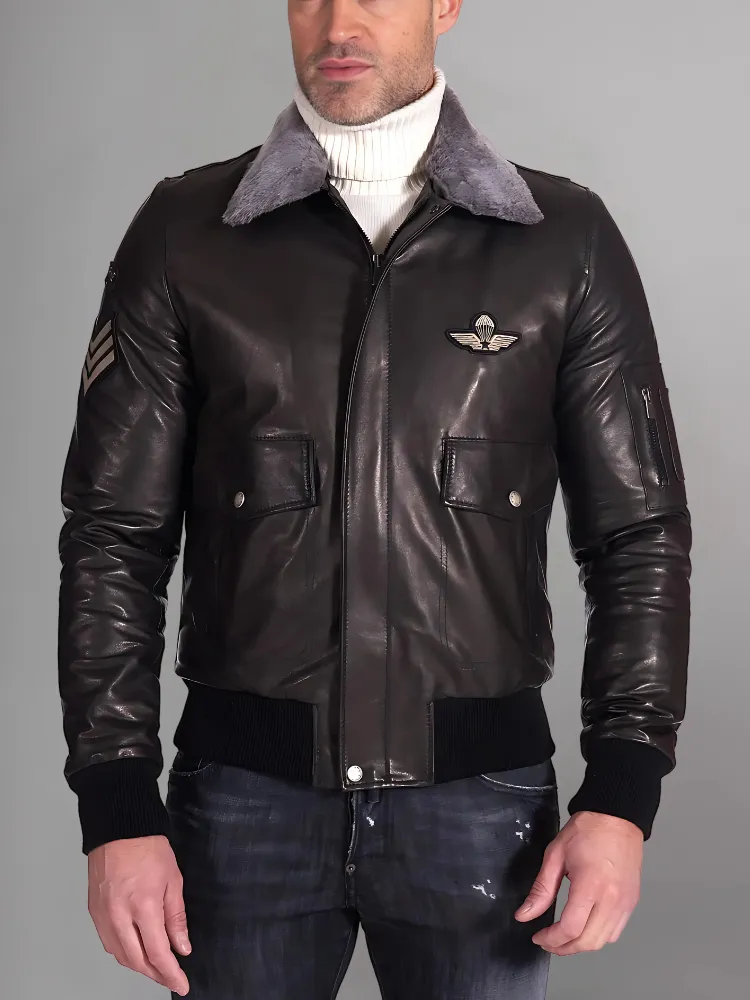 New Mens Thicken Fleece Real Leather Jacket With Fur Lined