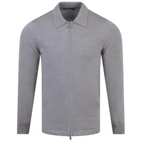 Nyle Merino Zip Cardigan Light Grey Melange - AW23