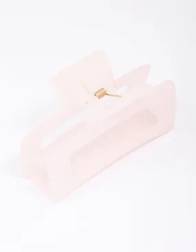 Pastel Pink Rectangular Hair Claw Clip