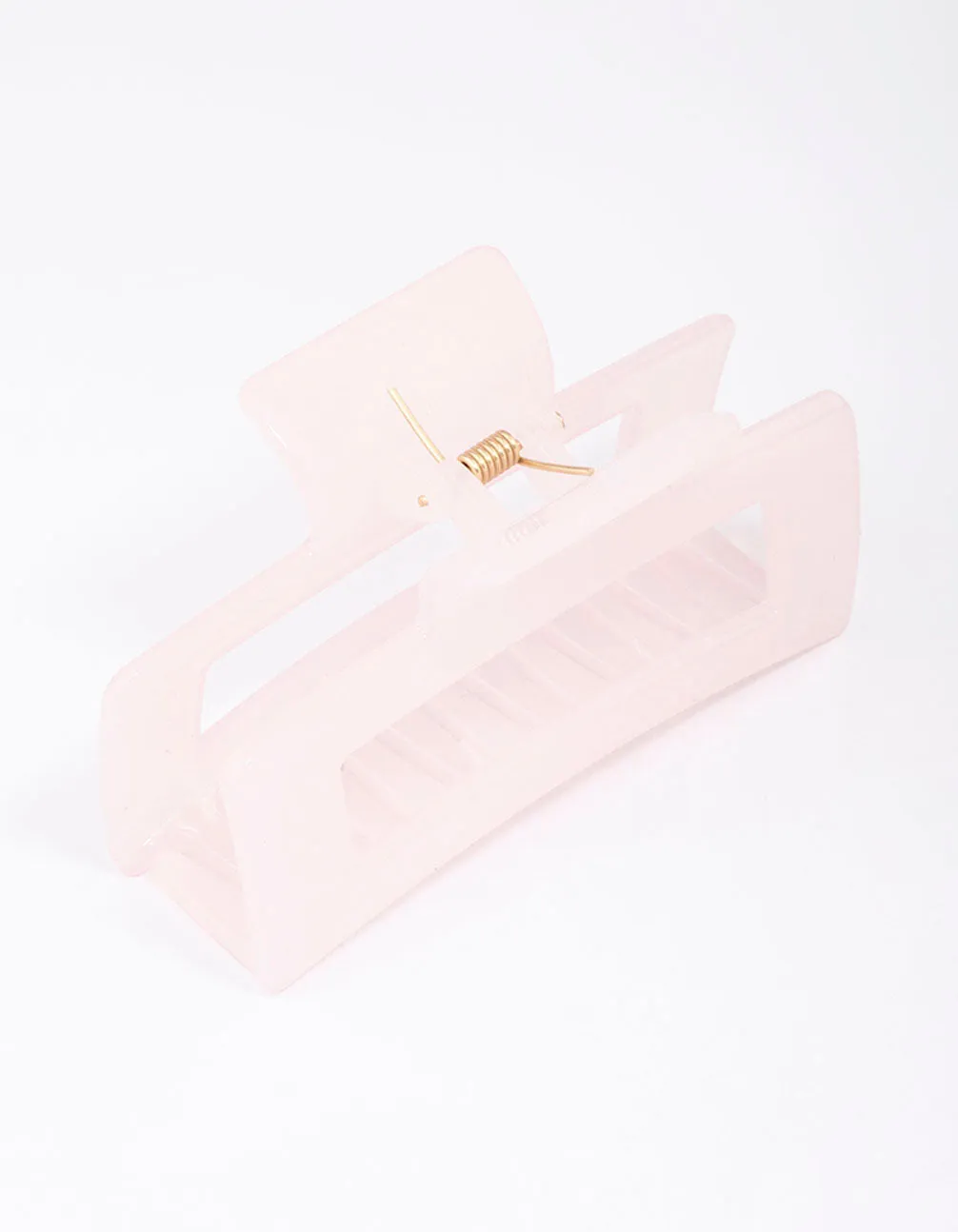 Pastel Pink Rectangular Hair Claw Clip