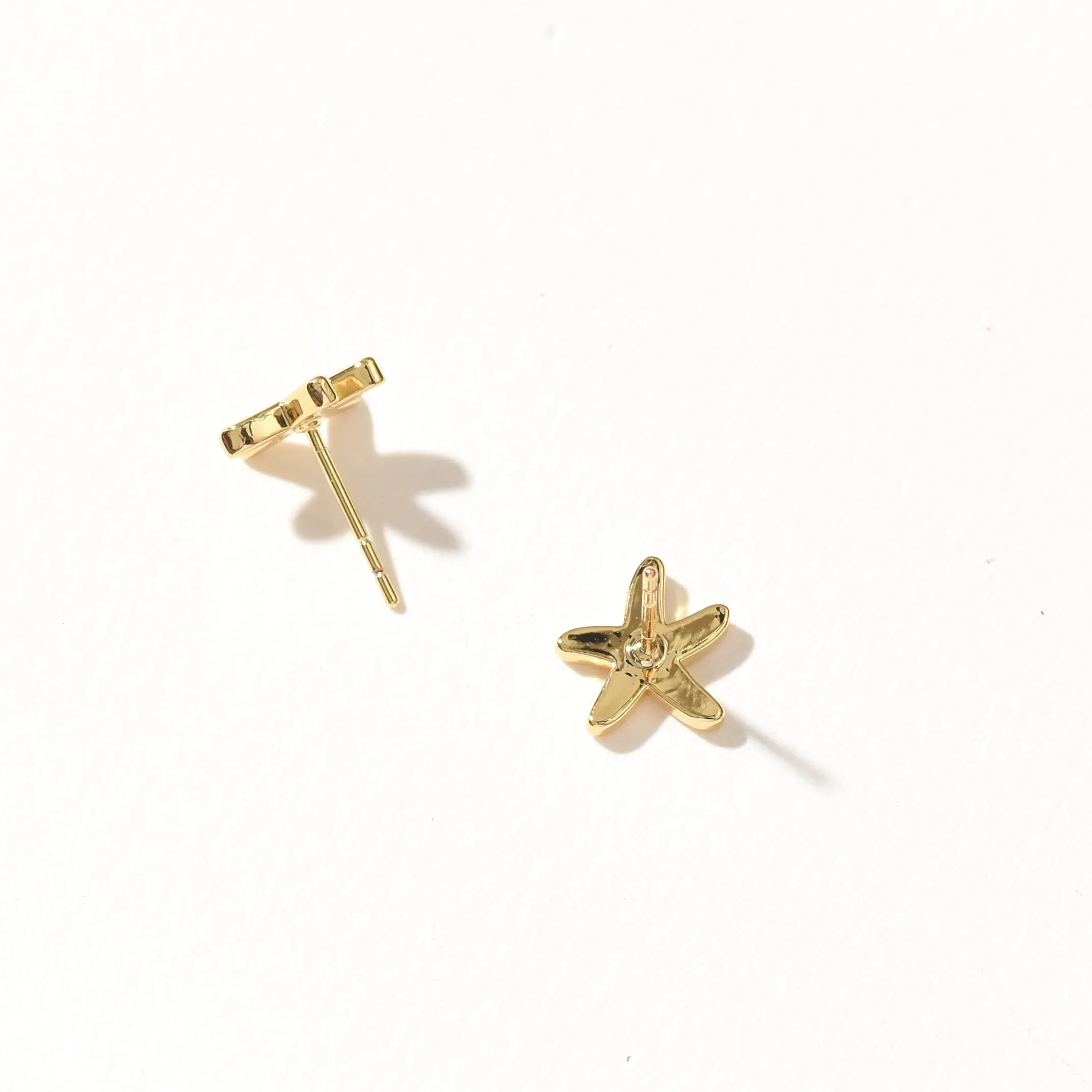 Peach Starfish Stud  | Gold