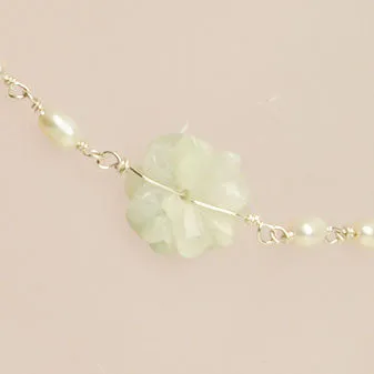 Pearls   Flowers Jade Anklet