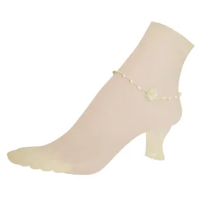 Pearls   Flowers Jade Anklet