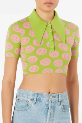 Pear/Taffy Gloss Smiley Crop Polo