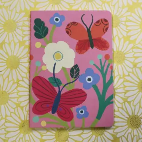 Pink Butterfly Garden A6 Notebook