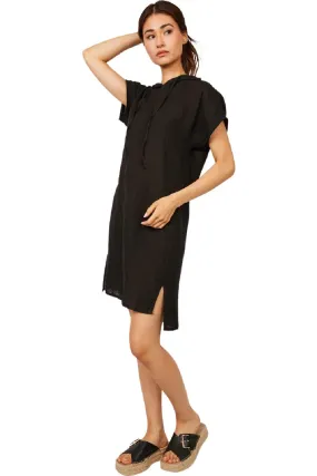 Pistache Hooded Dress, Black (D106072)