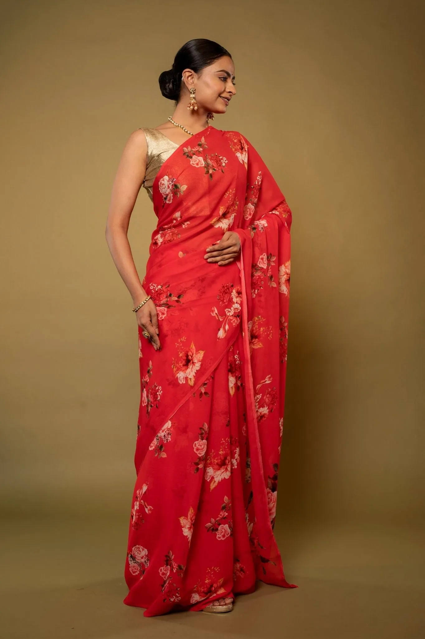 Printed Pure Chiffon Saree