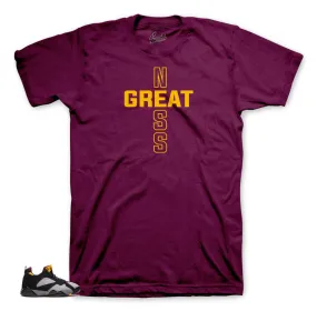 Retro 7 Low Bordeaux Shirt - Greatness Cross - Maroon