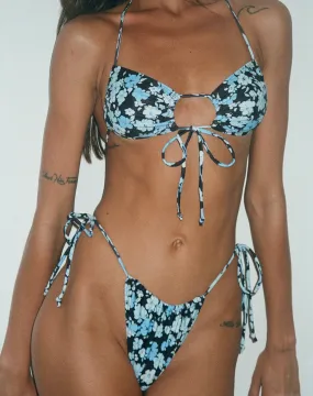 Ricoa Bikini Top in Pastel Blue Floral