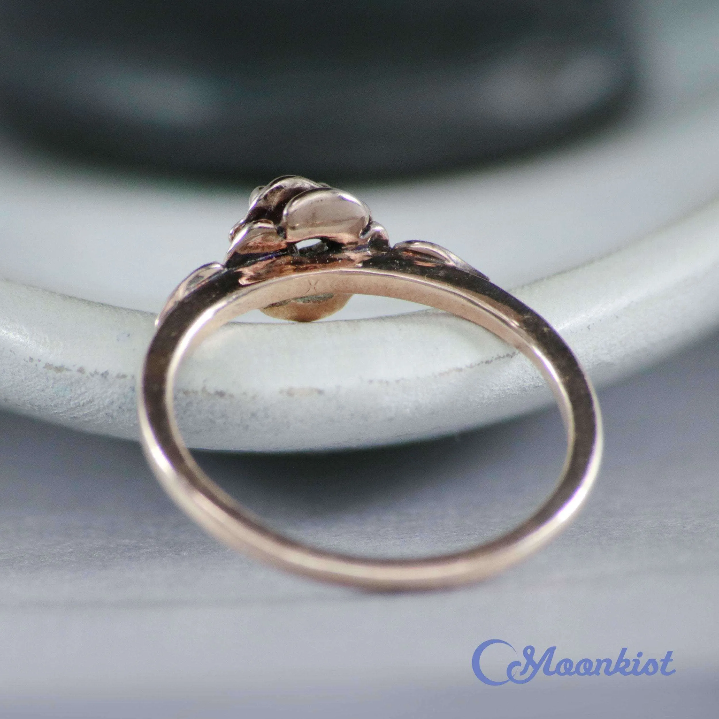 Rose Gold Diamond Blossom Engagement Ring | Moonkist Designs