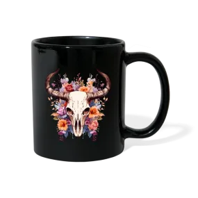 Schwarze Tasse mit Totenkopf Motiv "Boho Skull"