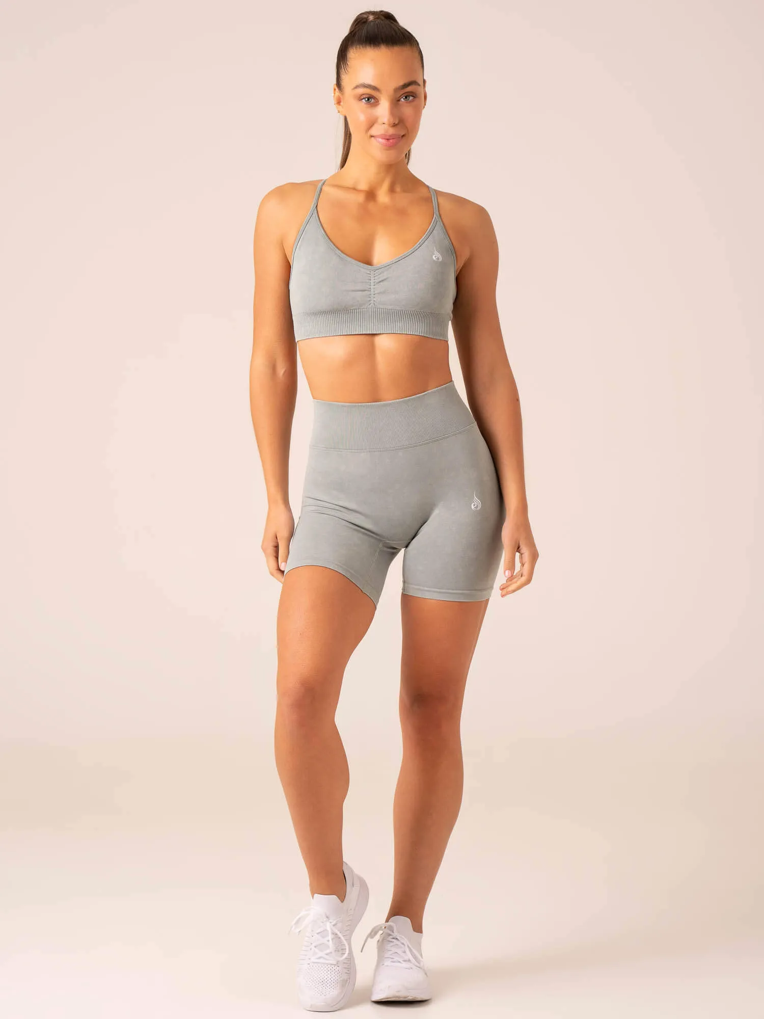 Stonewash Seamless Sports Bra - Sage Stonewash