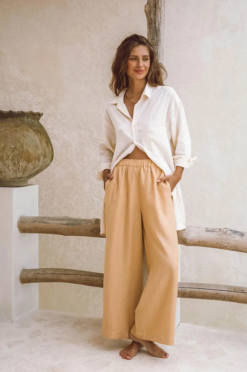 SUMMER Pants - caramel linen