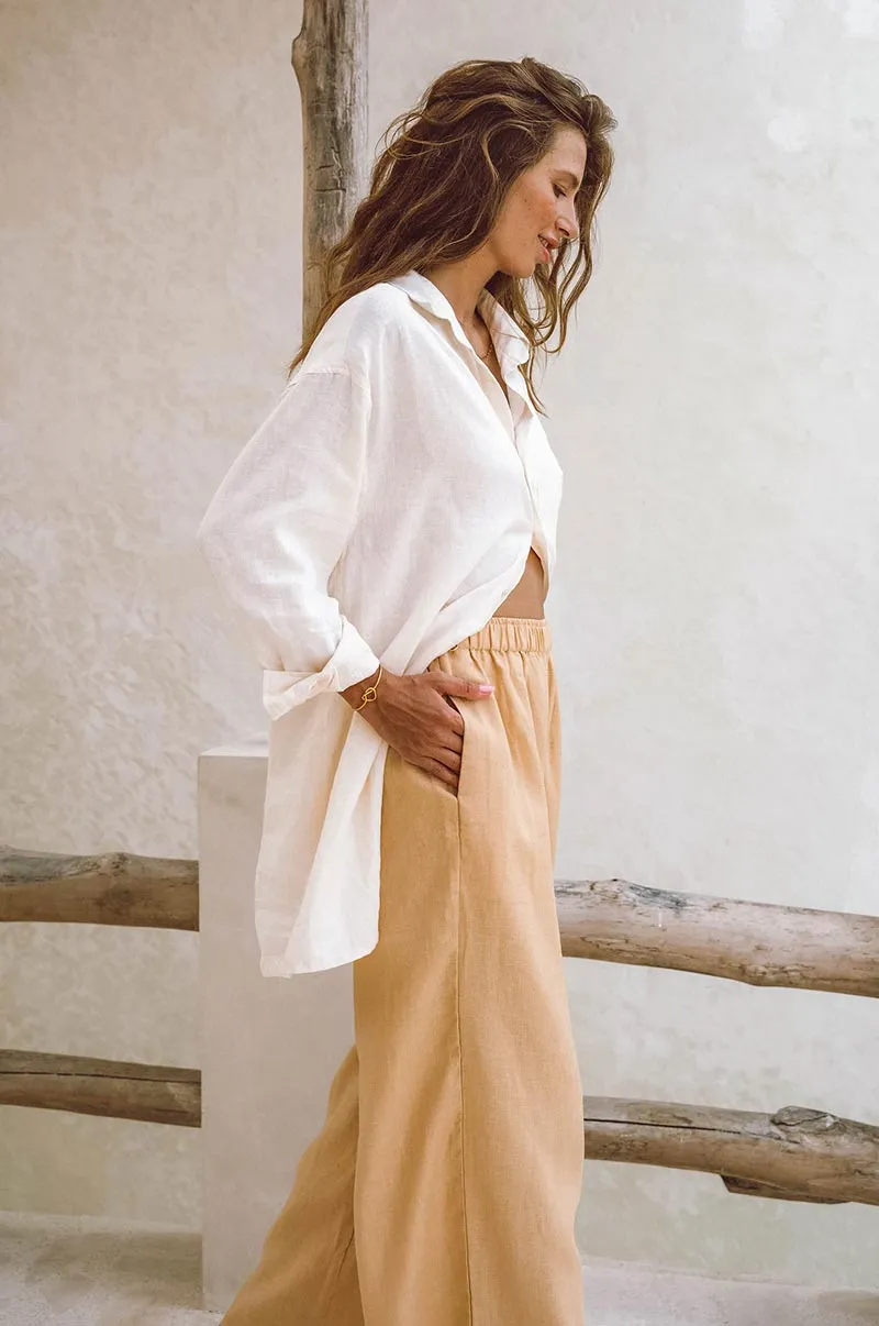 SUMMER Pants - caramel linen