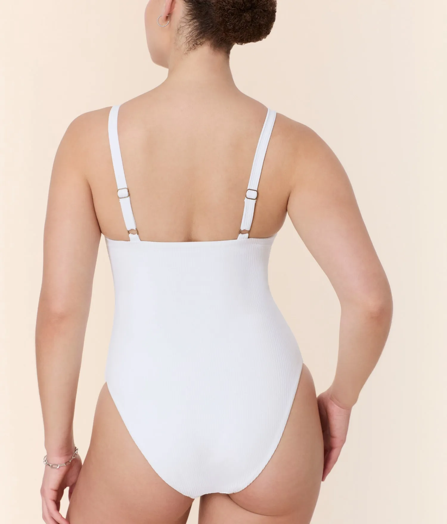 The Marco One Piece - Eco Ribbed - White - Classic