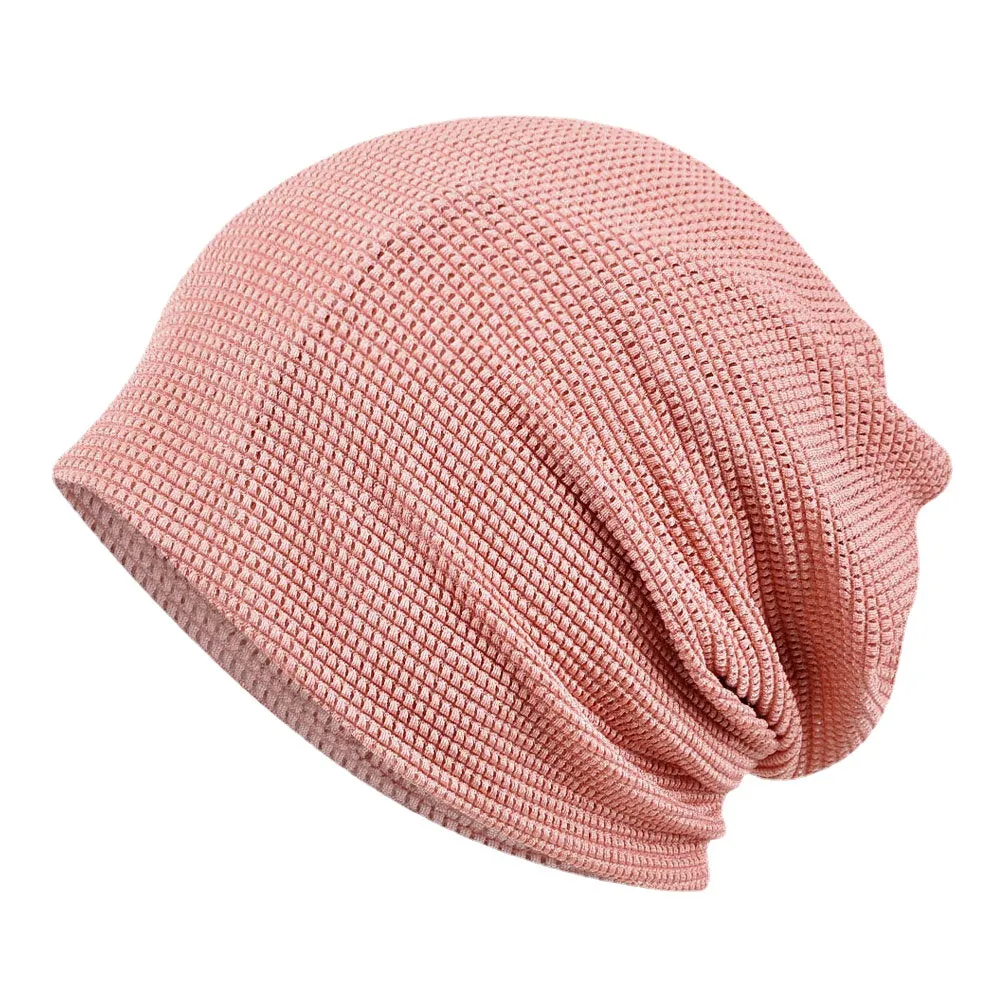 Thin Beanie Hat Solid Color Mesh Breathable HairBand Scarf Multifunctional