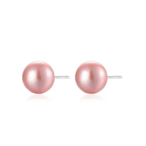 Top Grade Pink Freshwater Pearl Stud Earrings WE00713