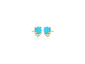 Turquoise and Diamond cluster Earrings