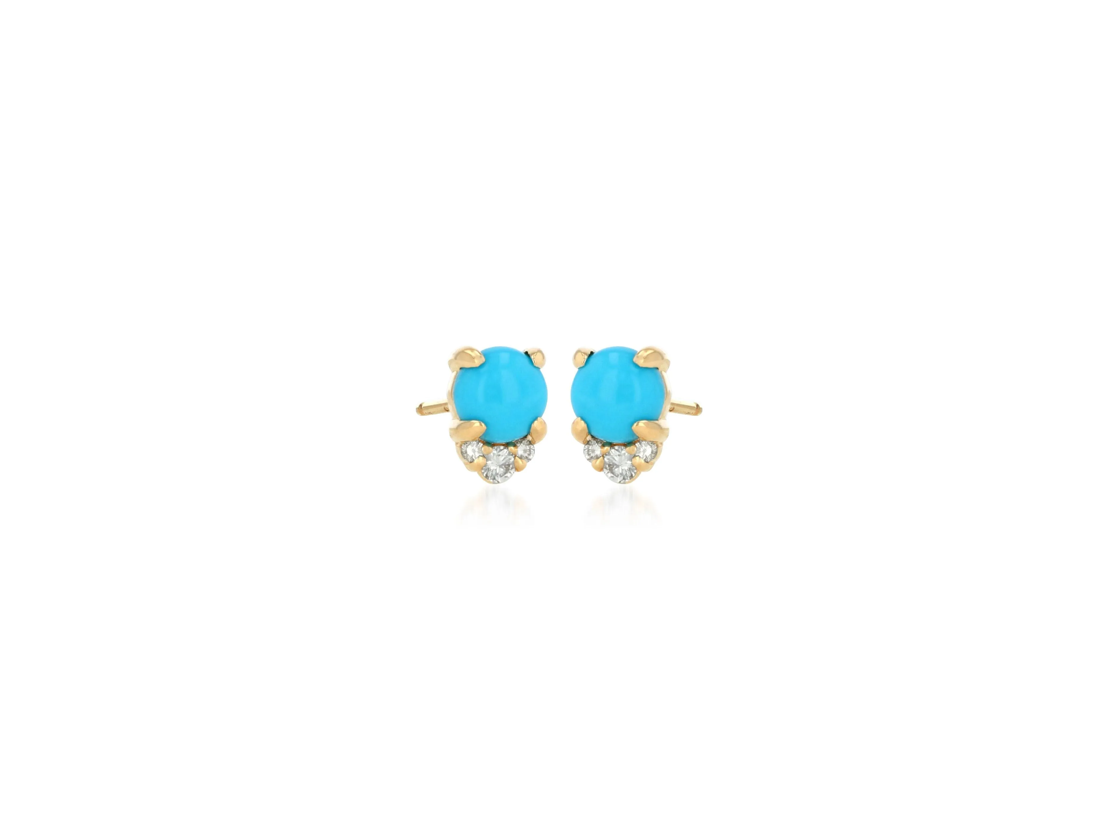 Turquoise and Diamond cluster Earrings