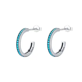 Vintage Elegant Natural Turquoise Stud Earrings - 925 Sterling Silver